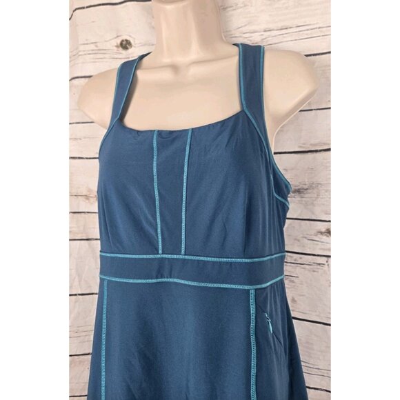 Title Nine Teal Blue Dress 8 Racer Back Golf Outdoor Nimblene Zip Back - Picture 2 of 7